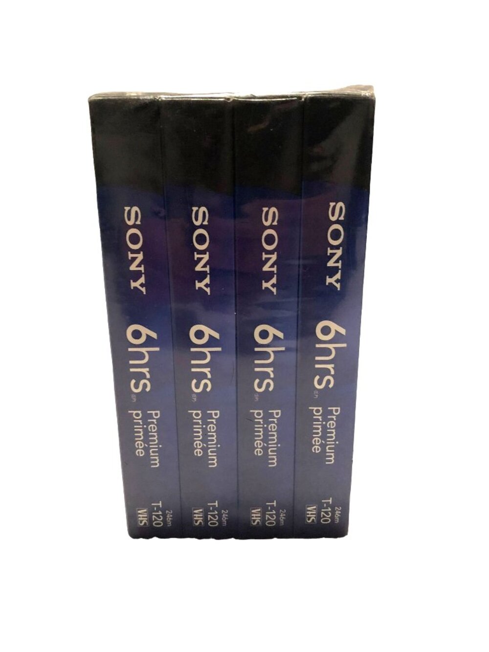 New Sony VHS Cassette Tapes Sealed Set of 4 Premium 6hrs T120 VR 246M